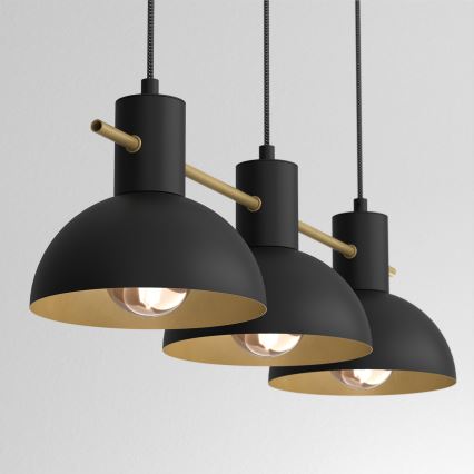 Lámpara colgante ESTATE MINI 3xE27/15W/230V negro