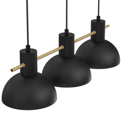 Lámpara colgante ESTATE MINI 3xE27/15W/230V negro