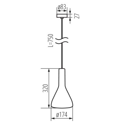 Lámpara colgante ETISSA 1xE27/40W/230V