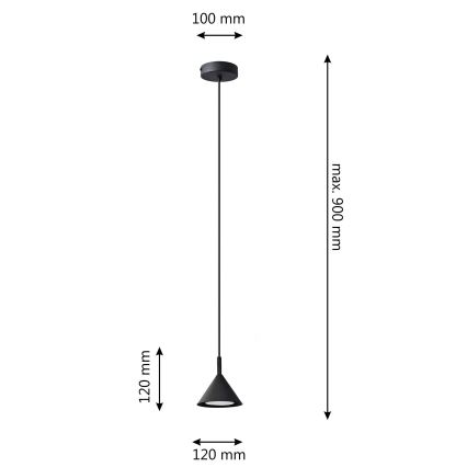 Lámpara colgante ETNA 1xGX53/15W/230V negro