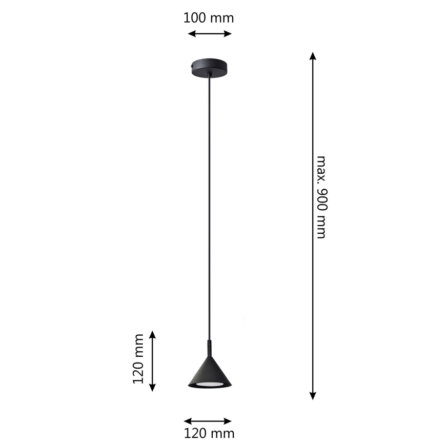 Lámpara colgante ETNA 1xGX53/15W/230V negro