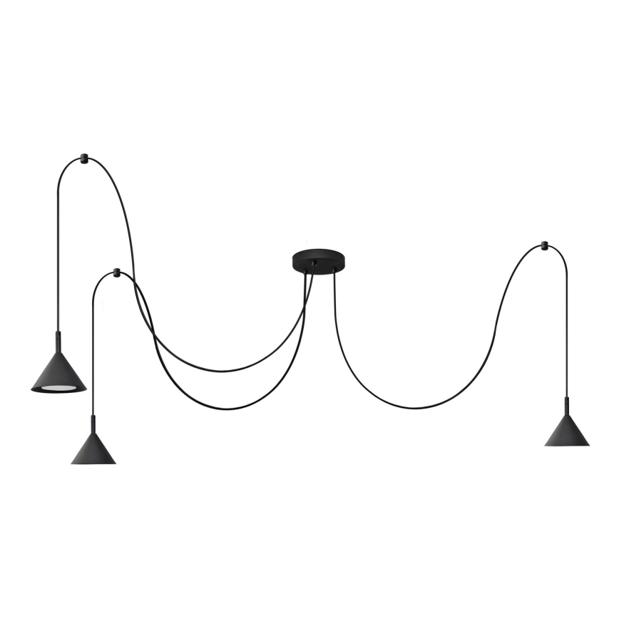 Lámpara colgante ETNA 3xGX53/10W/230V araña negro