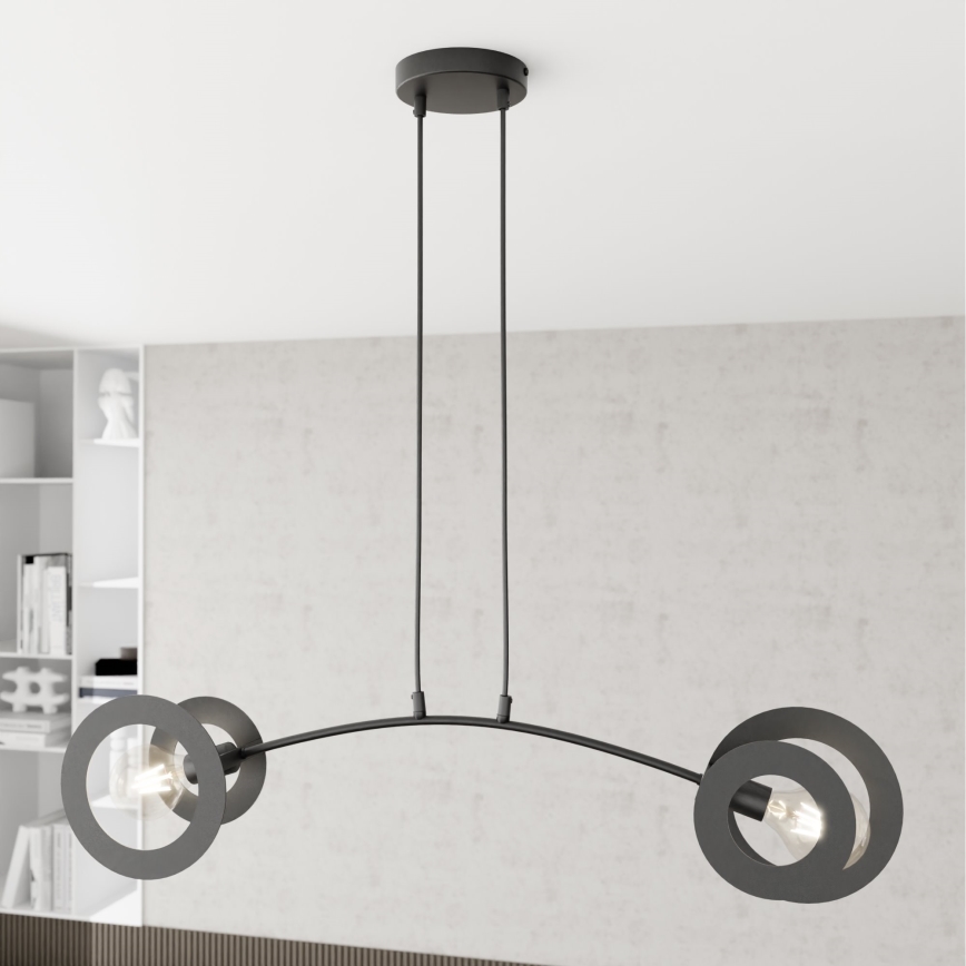 Lámpara colgante EUFORIA 2xE27/15W/230V negro