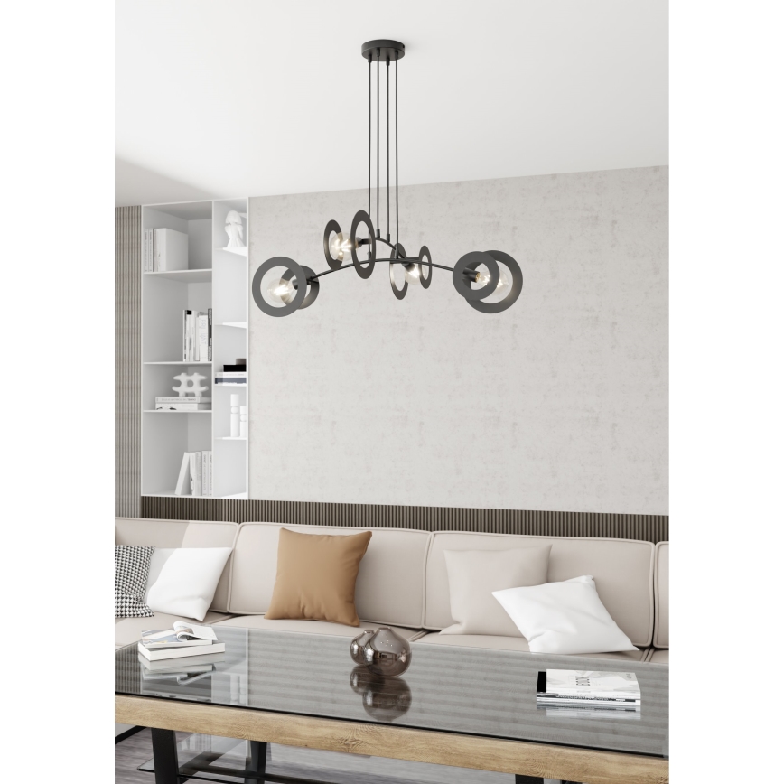 Lámpara colgante EUFORIA 4xE27/15W/230V negro