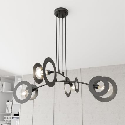 Lámpara colgante EUFORIA 4xE27/15W/230V negro