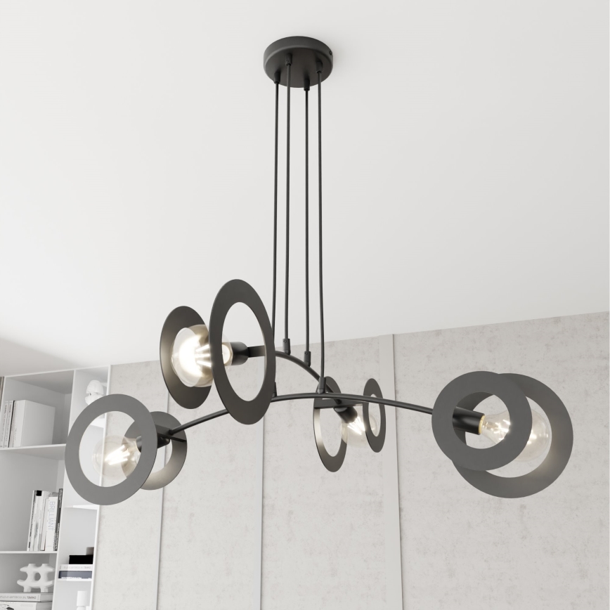 Lámpara colgante EUFORIA 4xE27/15W/230V negro