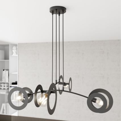 Lámpara colgante EUFORIA 4xE27/15W/230V negro