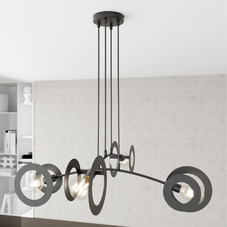 Lámpara colgante EUFORIA 4xE27/15W/230V negro
