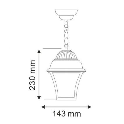 Lámpara colgante exterior PARIS 2 1xE27/60W 230V