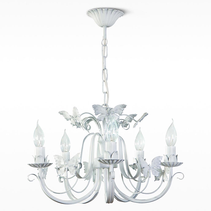 Lámpara colgante FARFALA 5xE14/40W/230V pátina