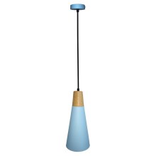 Lámpara colgante FARO 1xE27/40W/230V azul/haya