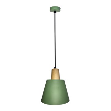 Lámpara colgante FARO 1xE27/40W/230V verde/haya