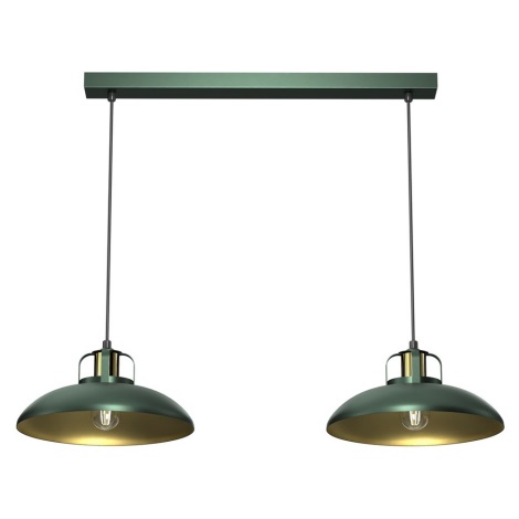Lámpara colgante FELIX 2xE27/60W/230V verde
