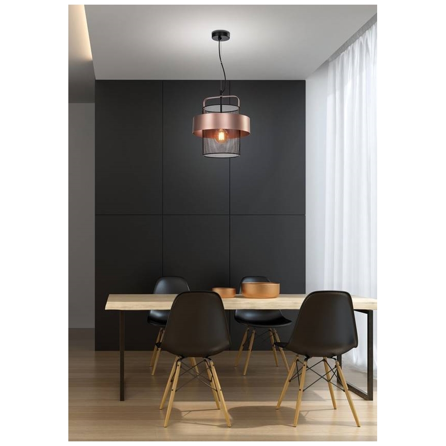 Lámpara colgante FIBA 1xE27/60W/230V Oro rosa/negro