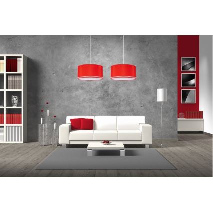 Lámpara colgante FIELD 1xE27/60W/230V dia. 40 cm rojo