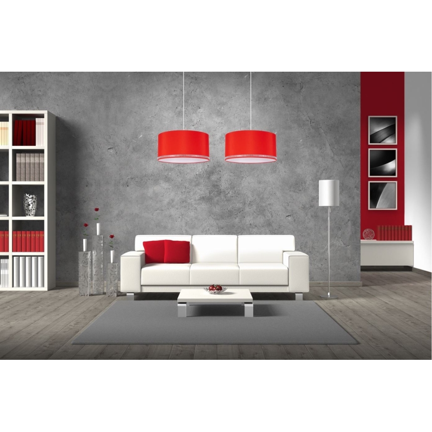Lámpara colgante FIELD 1xE27/60W/230V dia. 40 cm rojo