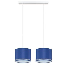 Lámpara colgante FIELD 2xE27/60W/230V azul