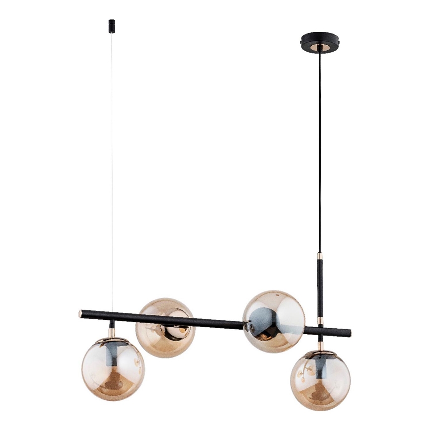 Lámpara colgante FIORE 4xE14/10W/230V negro