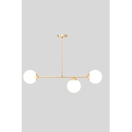 Lámpara colgante FIRA 3xE27/60W/230V dorado
