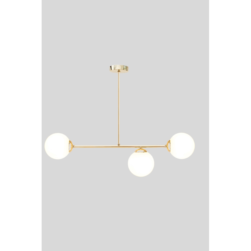 Lámpara colgante FIRA 3xE27/60W/230V dorado