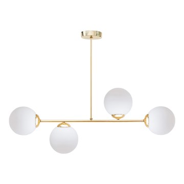 Lámpara colgante FIRA 4xE27/60W/230V dorado