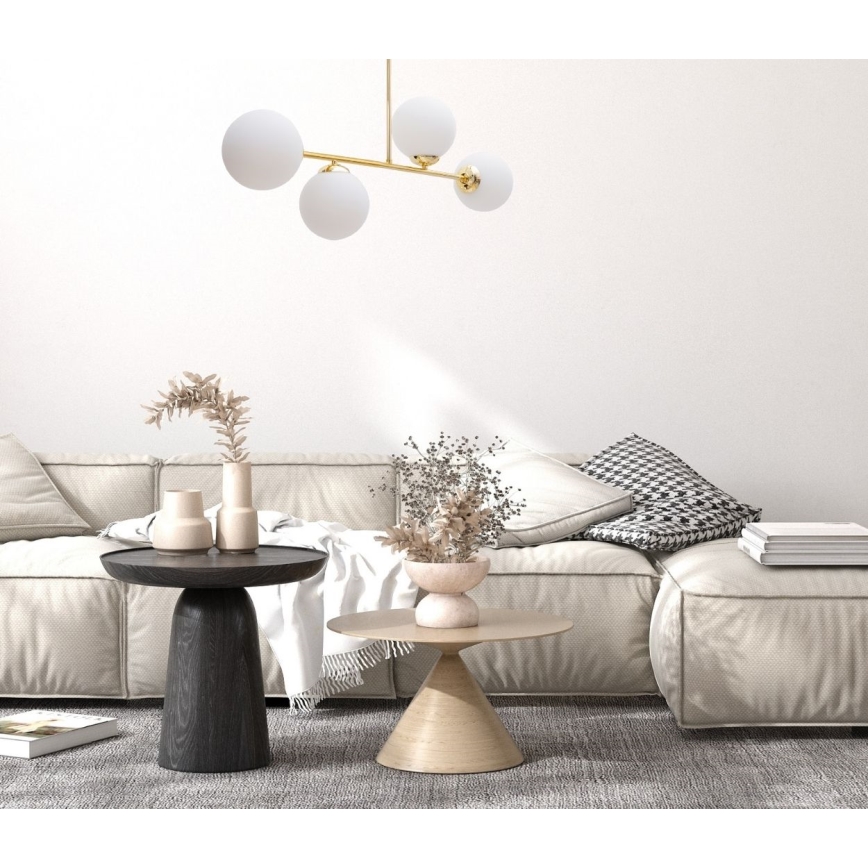 Lámpara colgante FIRA 4xE27/60W/230V dorado