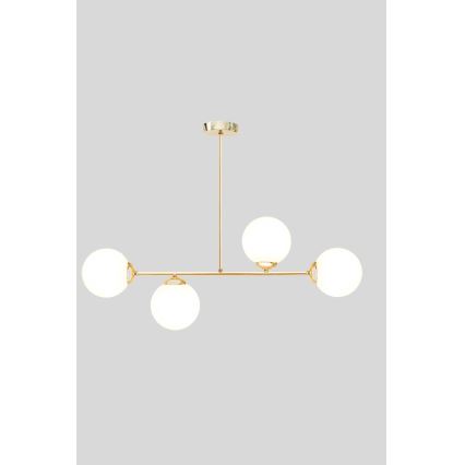 Lámpara colgante FIRA 4xE27/60W/230V dorado