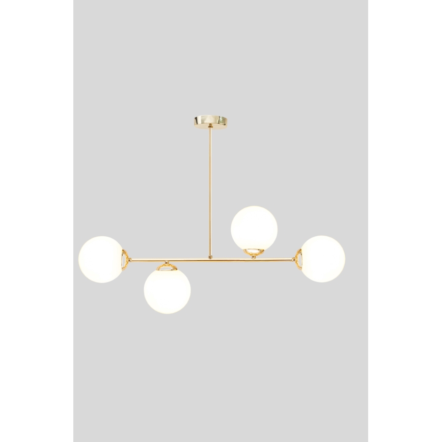 Lámpara colgante FIRA 4xE27/60W/230V dorado