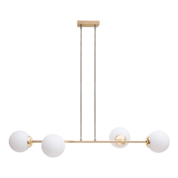 Lámpara colgante FIRA 4xE27/60W/230V dorado
