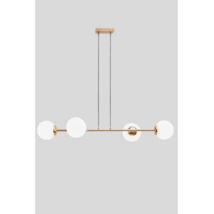 Lámpara colgante FIRA 4xE27/60W/230V dorado