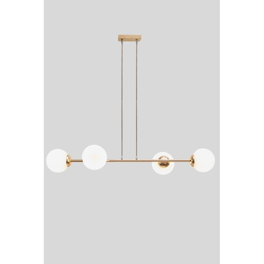Lámpara colgante FIRA 4xE27/60W/230V dorado