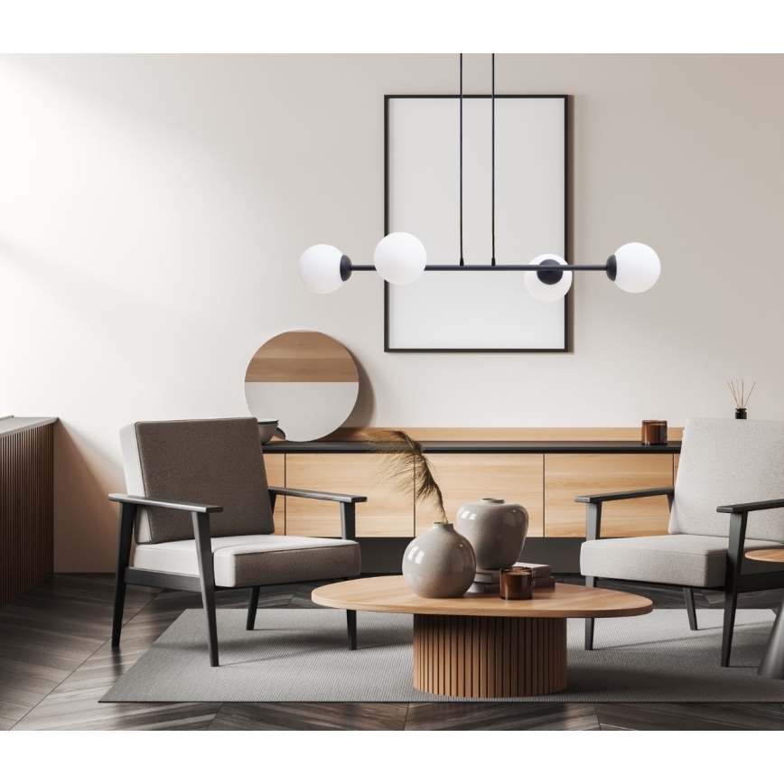 Lámpara colgante FIRA 4xE27/60W/230V negro