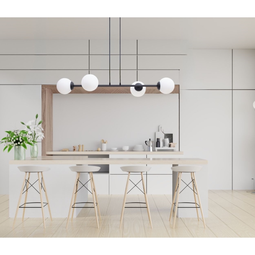 Lámpara colgante FIRA 4xE27/60W/230V negro