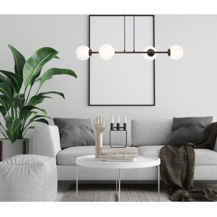 Lámpara colgante FIRA 4xE27/60W/230V negro