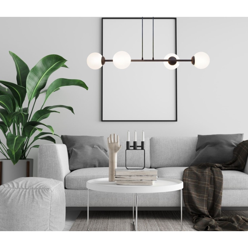 Lámpara colgante FIRA 4xE27/60W/230V negro