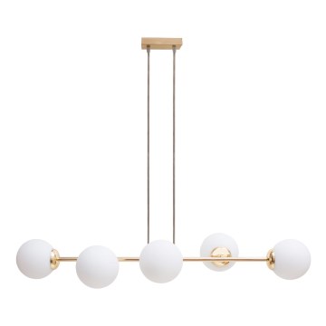 Lámpara colgante FIRA 5xE27/60W/230V dorado
