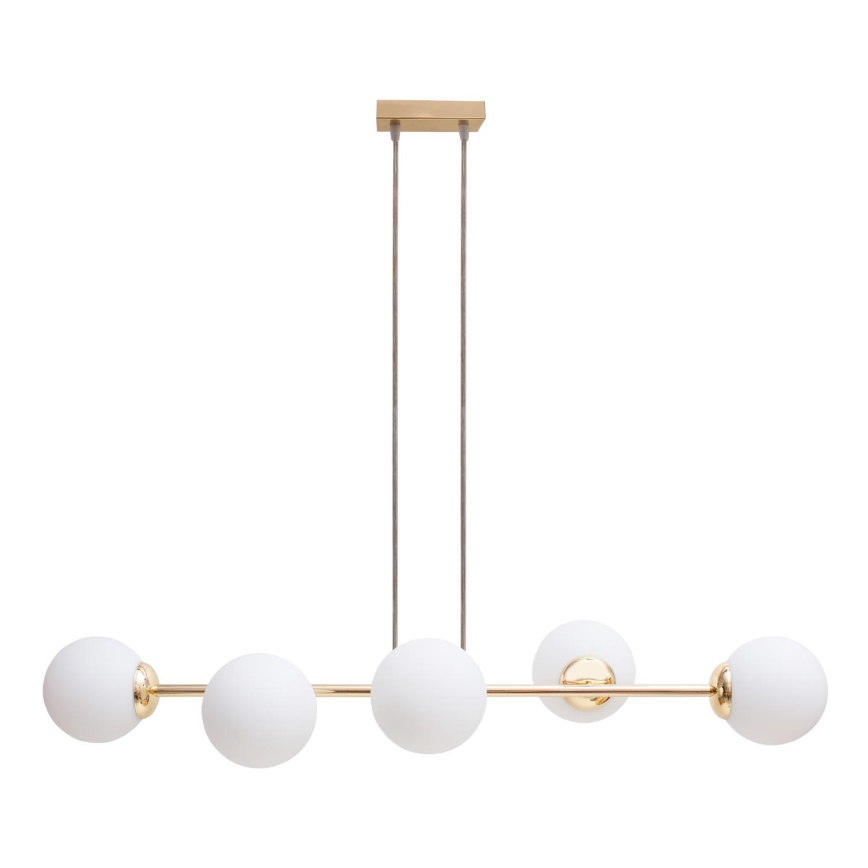 Lámpara colgante FIRA 5xE27/60W/230V dorado