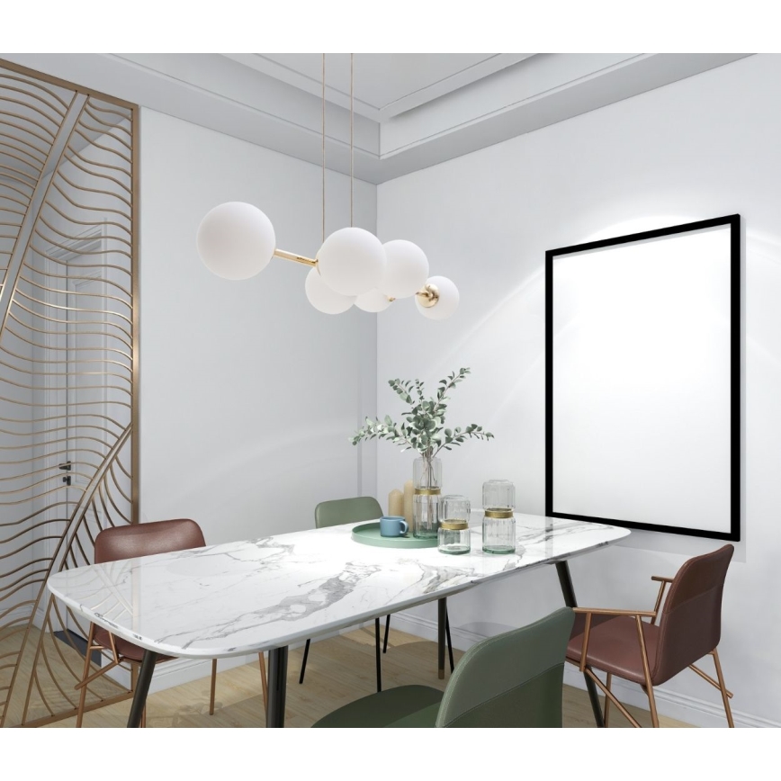Lámpara colgante FIRA 5xE27/60W/230V dorado