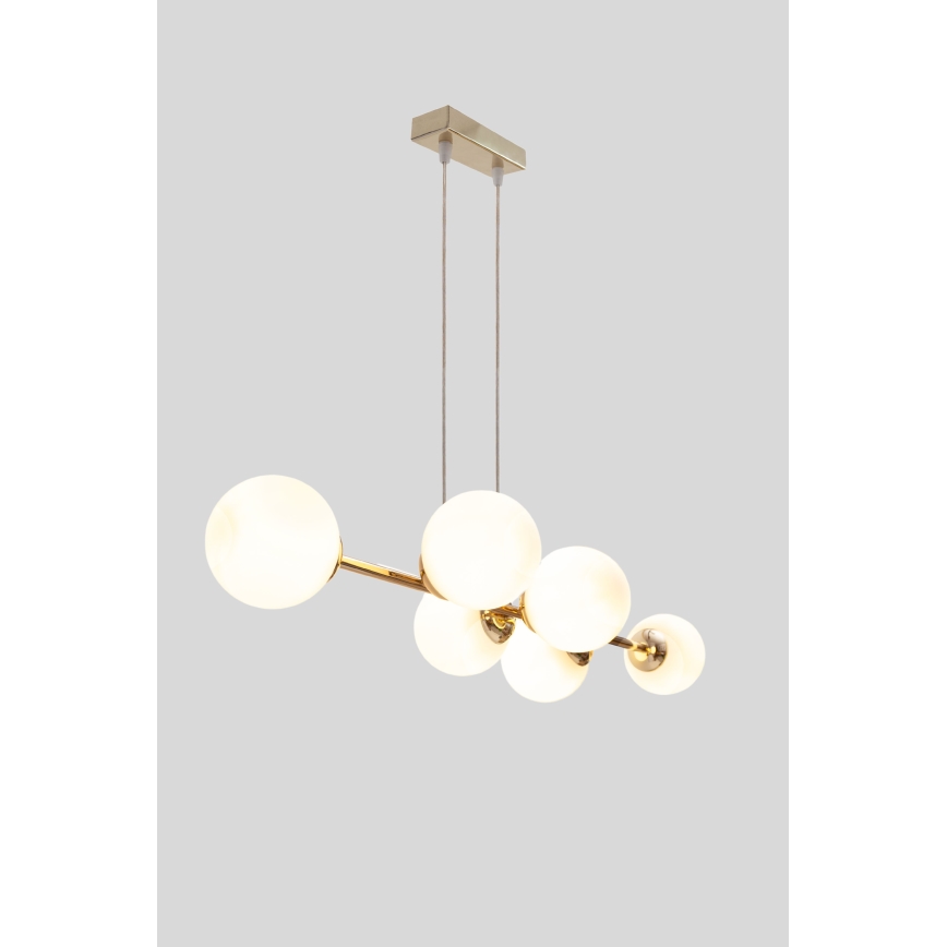 Lámpara colgante FIRA 5xE27/60W/230V dorado