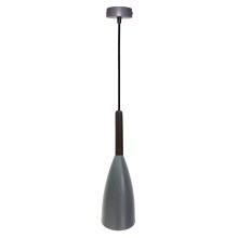 Lámpara colgante FLEN 1xE27/40W/230V diá. 12 cm gris/negro
