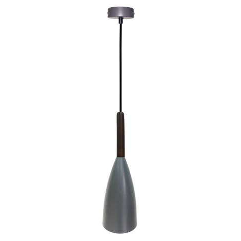 Lámpara colgante FLEN 1xE27/40W/230V diá. 12 cm gris/negro