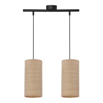 Lámpara colgante FLERI 2xE27/60W/230V ratán