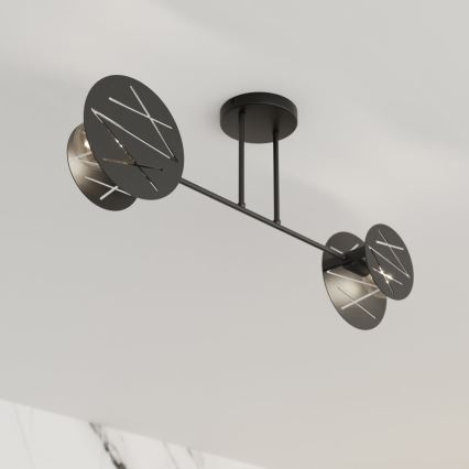 Lámpara colgante FRICK 2xE27/15W/230V negro