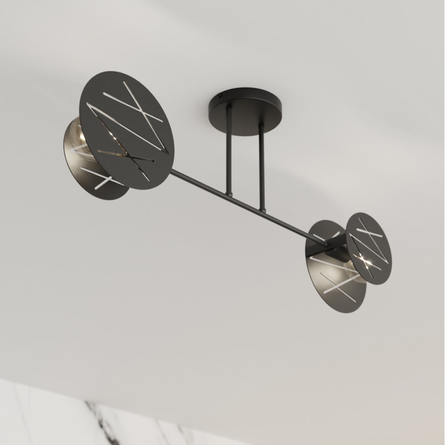 Lámpara colgante FRICK 2xE27/15W/230V negro