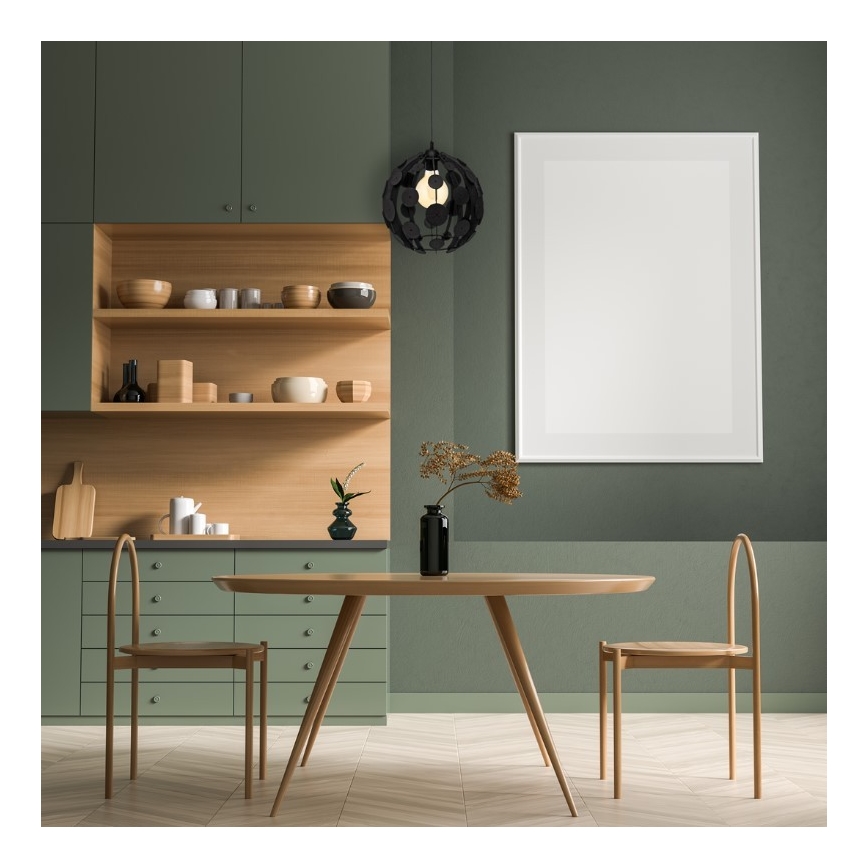 Lámpara colgante GAIA 1xE27/60W/230V negro diámetro 18 cm
