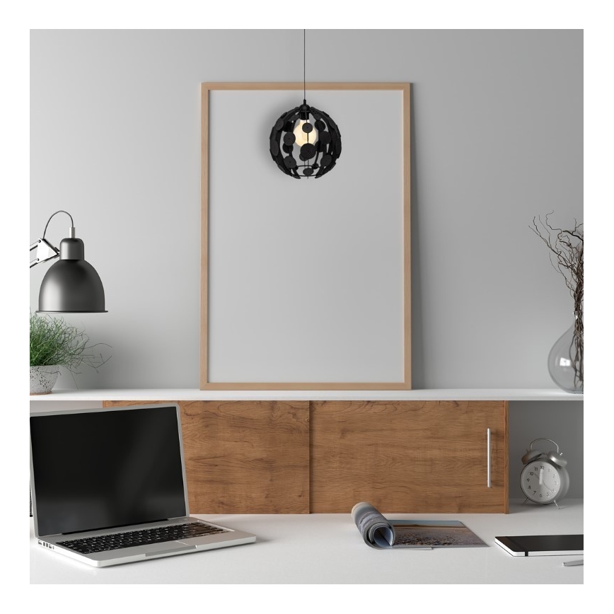 Lámpara colgante GAIA 1xE27/60W/230V negro diámetro 18 cm