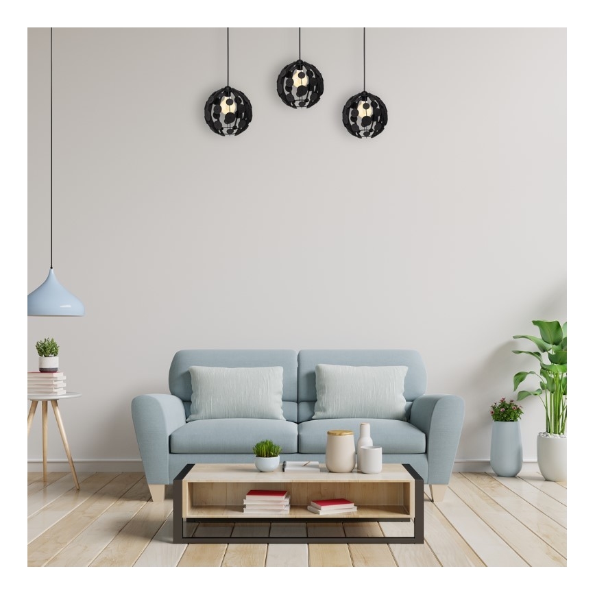 Lámpara colgante GAIA 3xE27/60W/230V negro/marrón