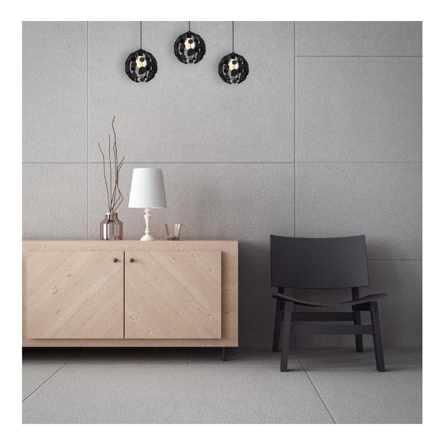 Lámpara colgante GAIA 3xE27/60W/230V negro/marrón