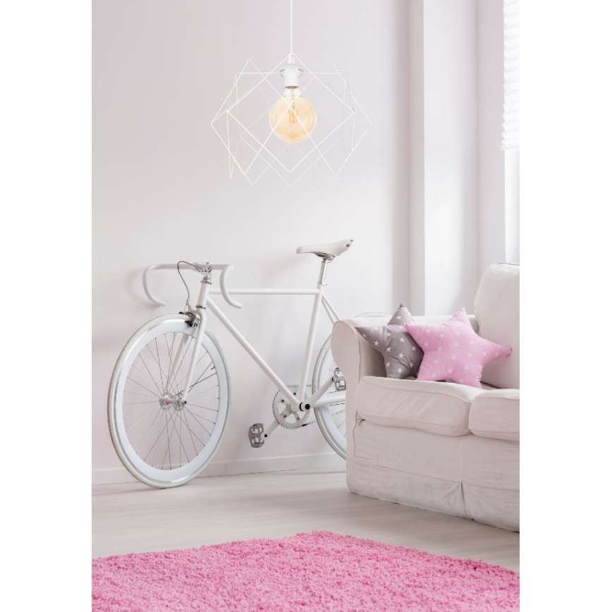 Lámpara colgante GALL 1xE27/60W/230V blanco
