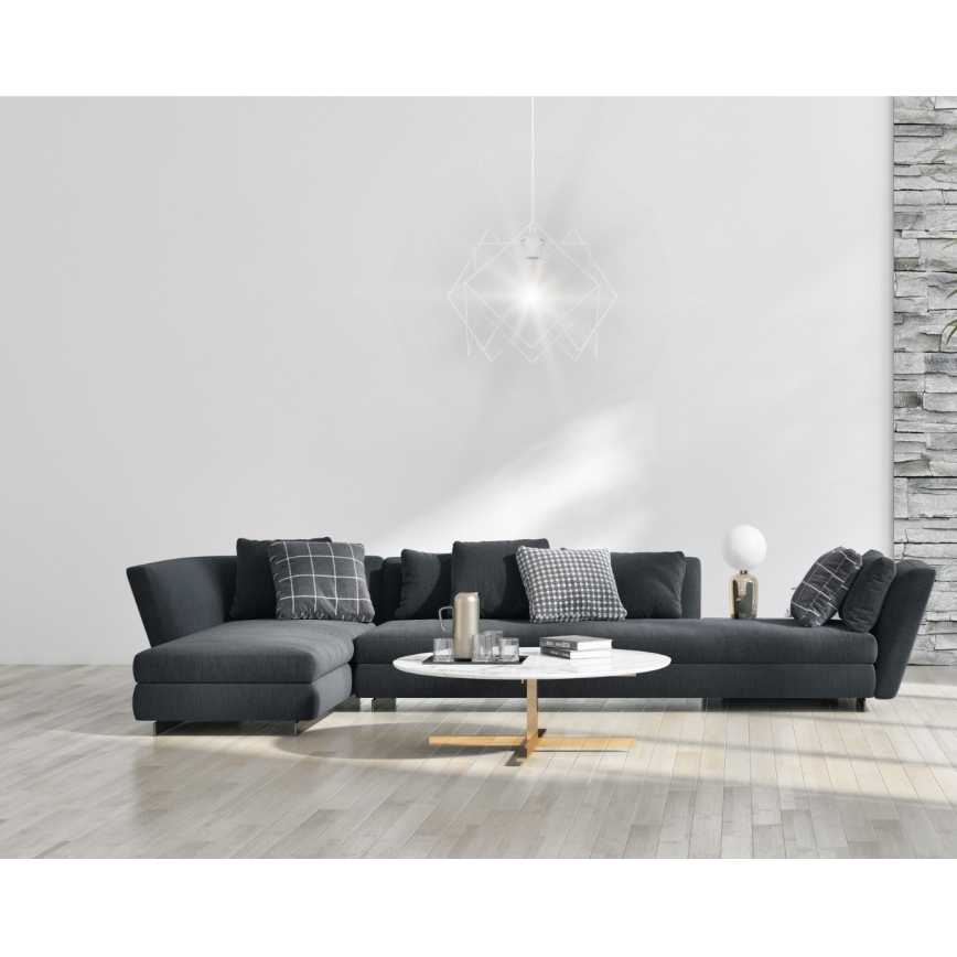 Lámpara colgante GALL 1xE27/60W/230V blanco